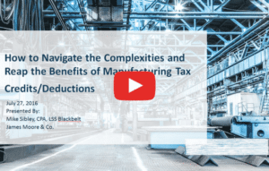 Manufacturing Tax Incentives Email