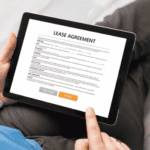 person reviewing lease options on lease agreement