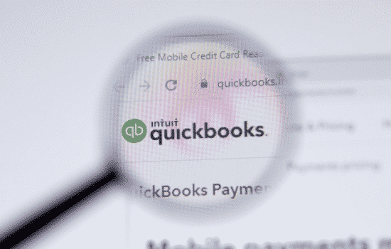 Quickbooks logo being spotlighted on a website.