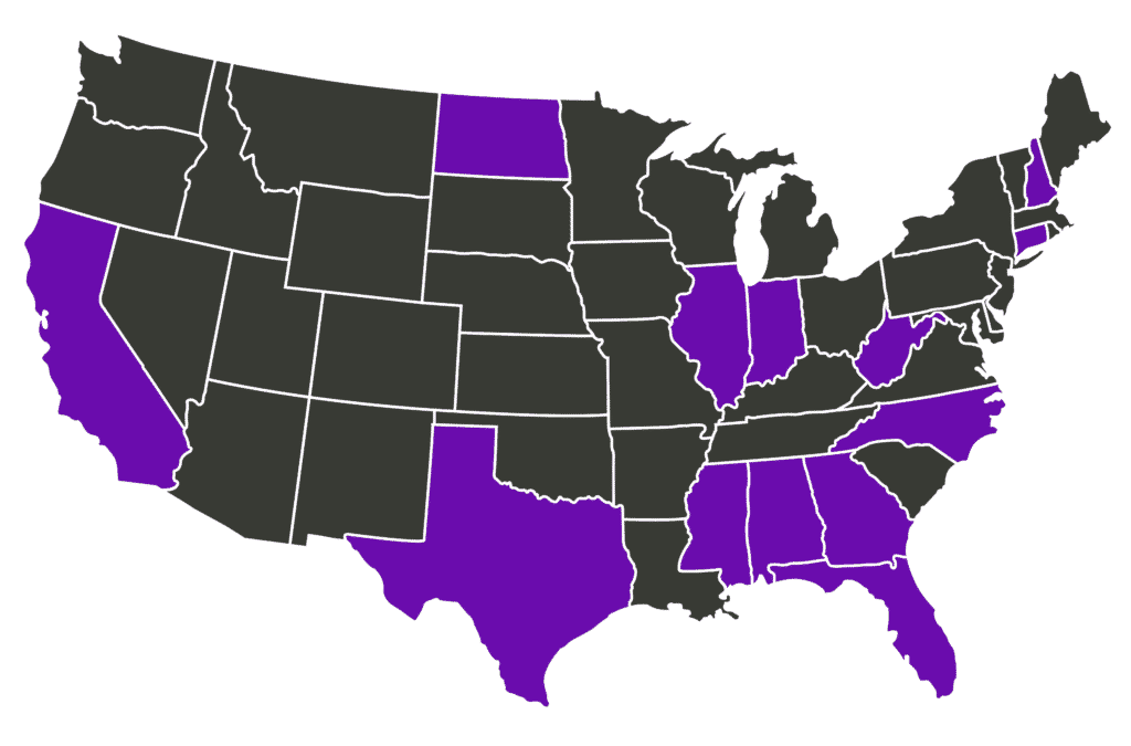 Athletic Conference US Map Builder Purple and Charcoal