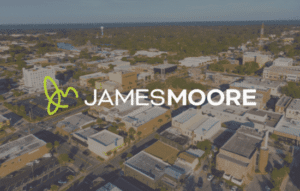 Ocala aerial photo with the James Moore logo placed on top, centered.