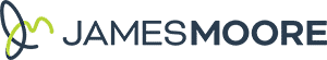 A green and black James Moore logo in one line left to right.