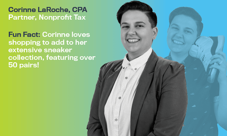 Individual Staff Images3-COrinne A biographical block of Corinne LaRoche, featuring a headshot, position title, and fun fact information.