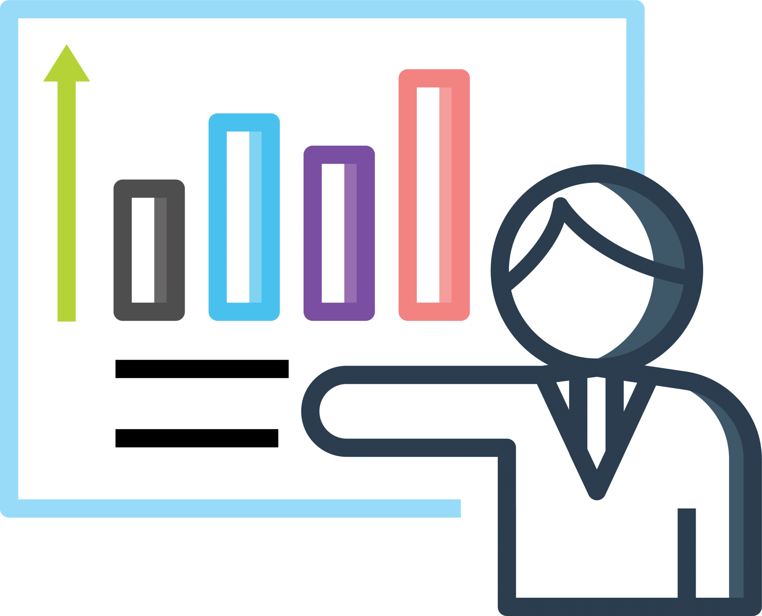 A graphical depiction of a map standing in front of a data flow chart.