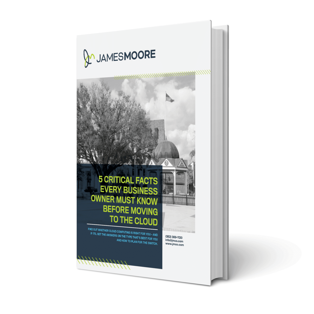 The whitepaper cover book for the "5 critical facts every business owner must know before moving to the cloud" edition.
