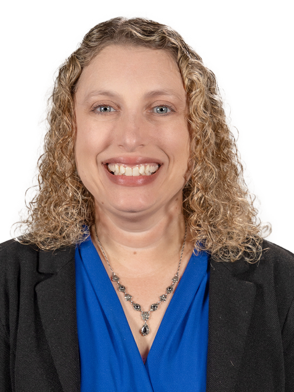 A duo-tone professional headshot of Christie Renaker with a blue to green gradient.