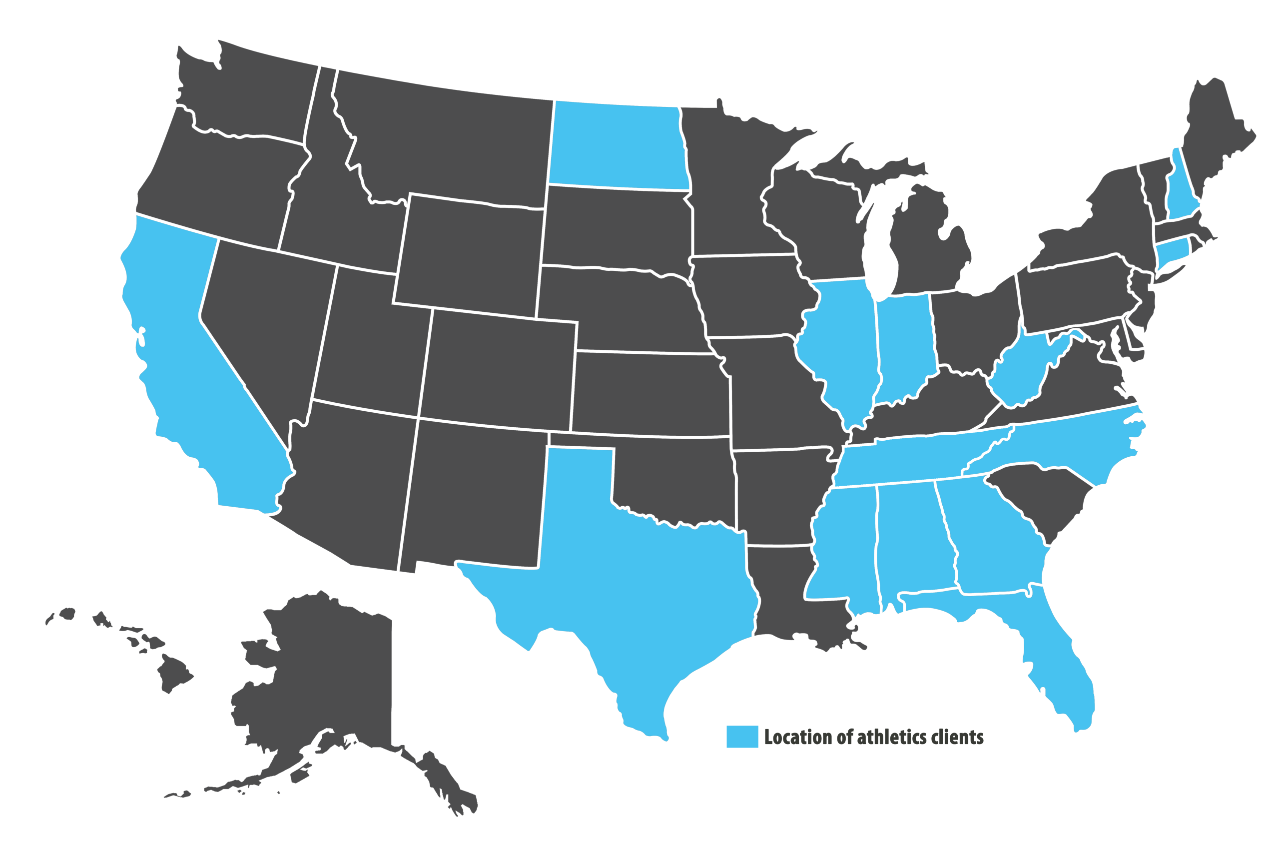 USA MAP - Athletics with Key (2024)