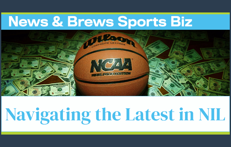 News & Brews Sports Biz: Navigating the Latest in NIL graphics for upcoming episode.