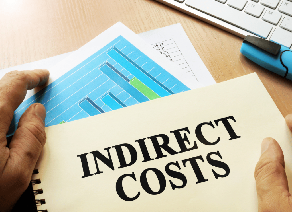 folder with "indirect costs" printed on the front