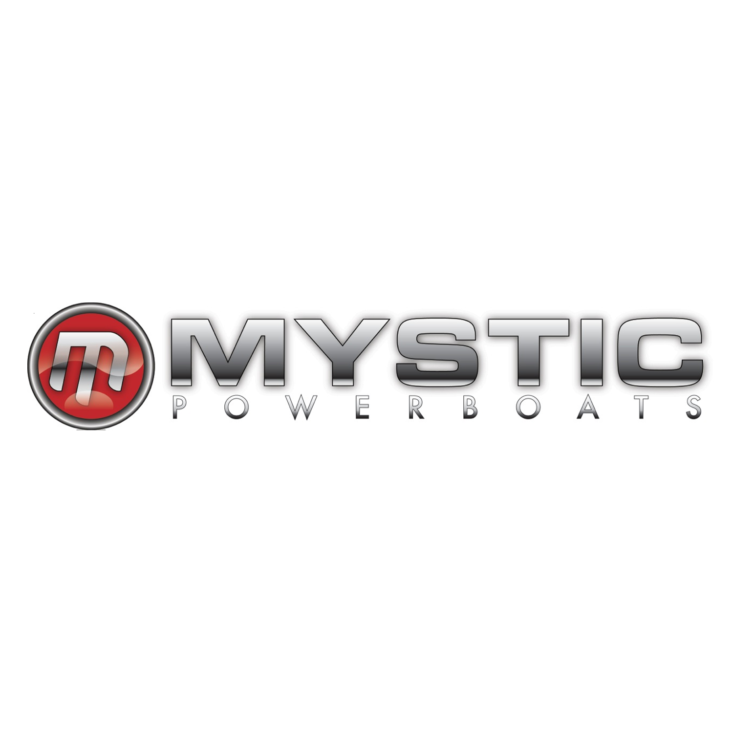 Circular logo of Mystic Powerboats.