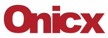 Official logo of Onicx in red.