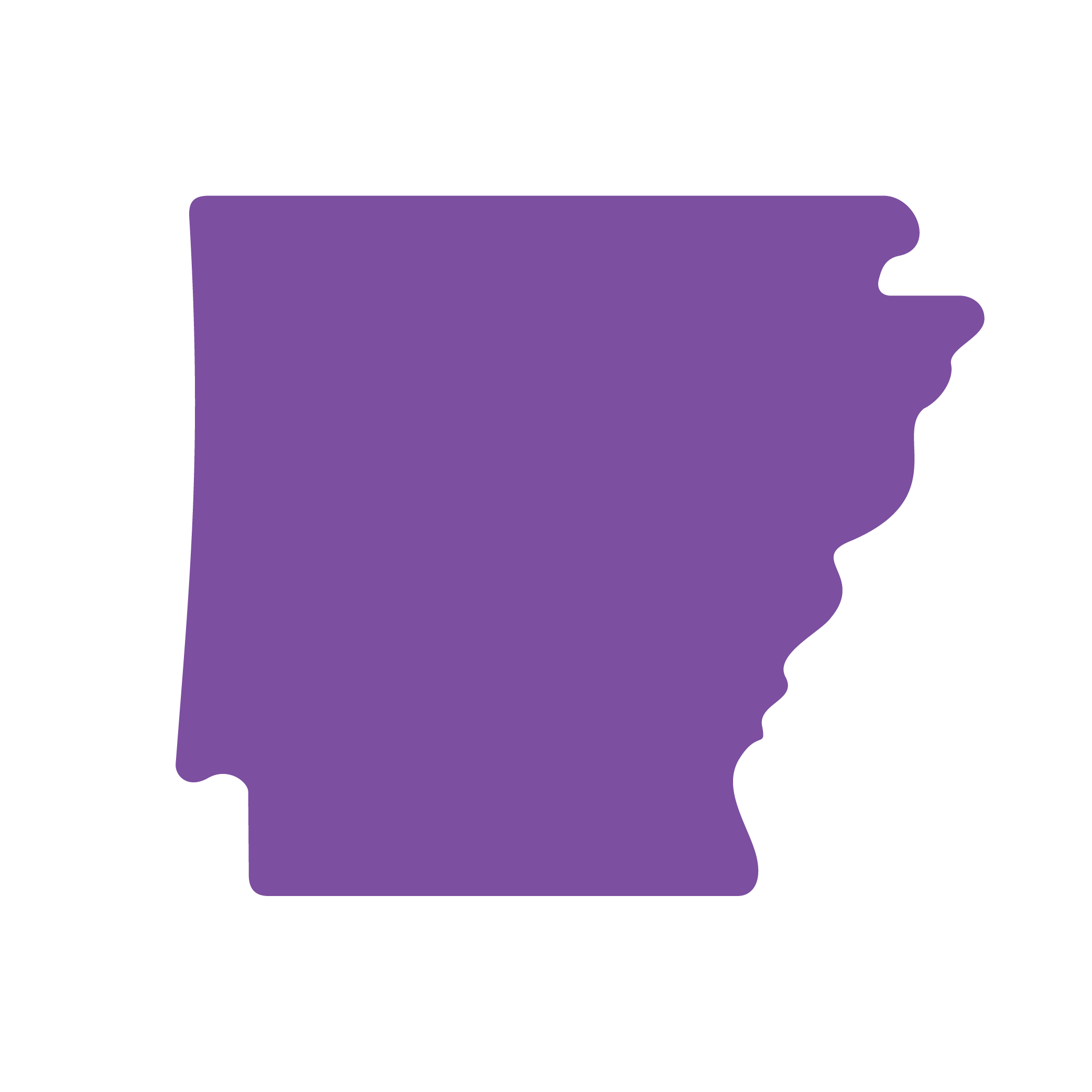 State outline of Arkansas