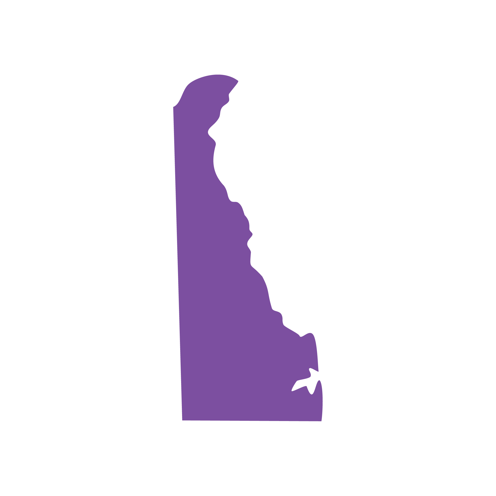 State outline of Delaware