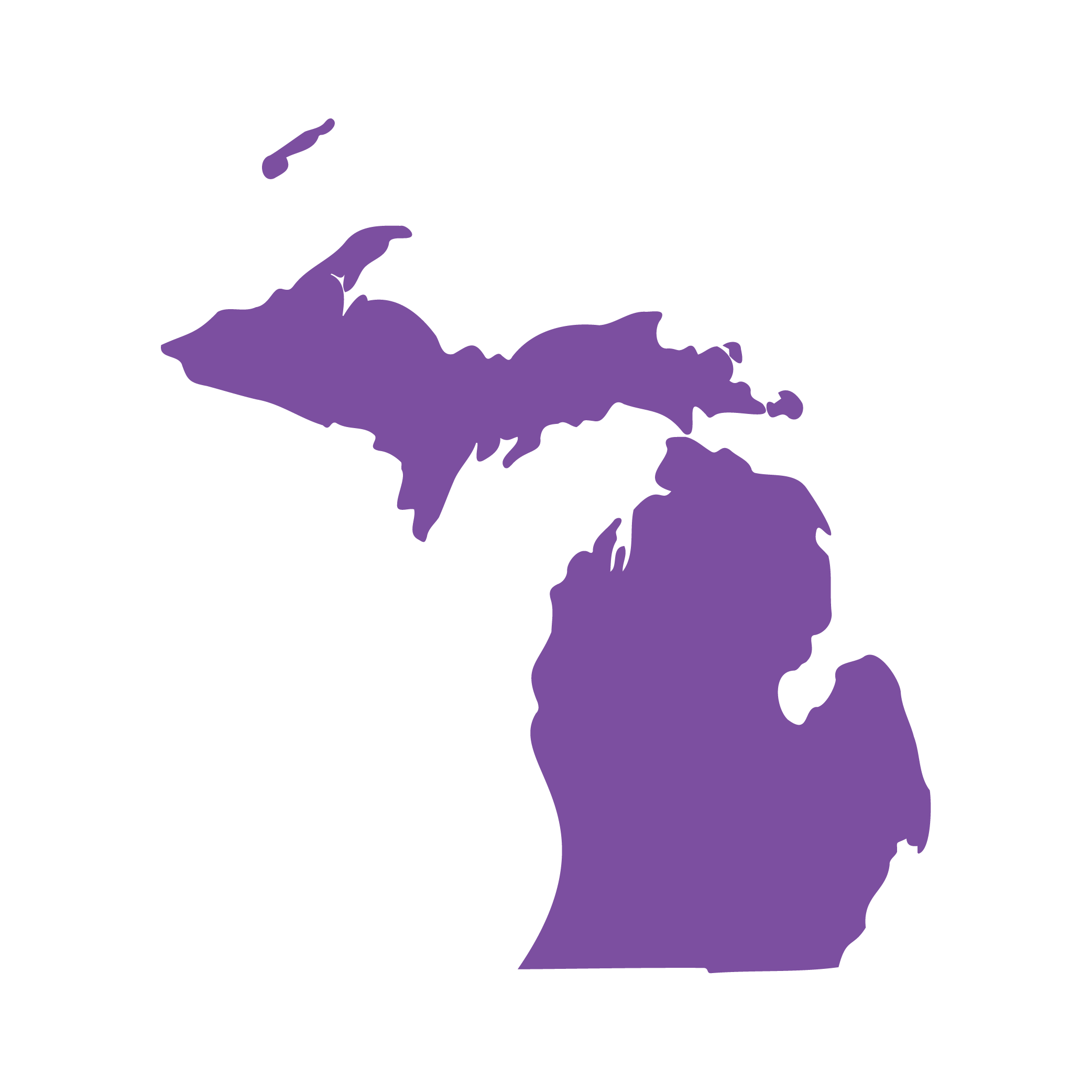 State outline of Michigan