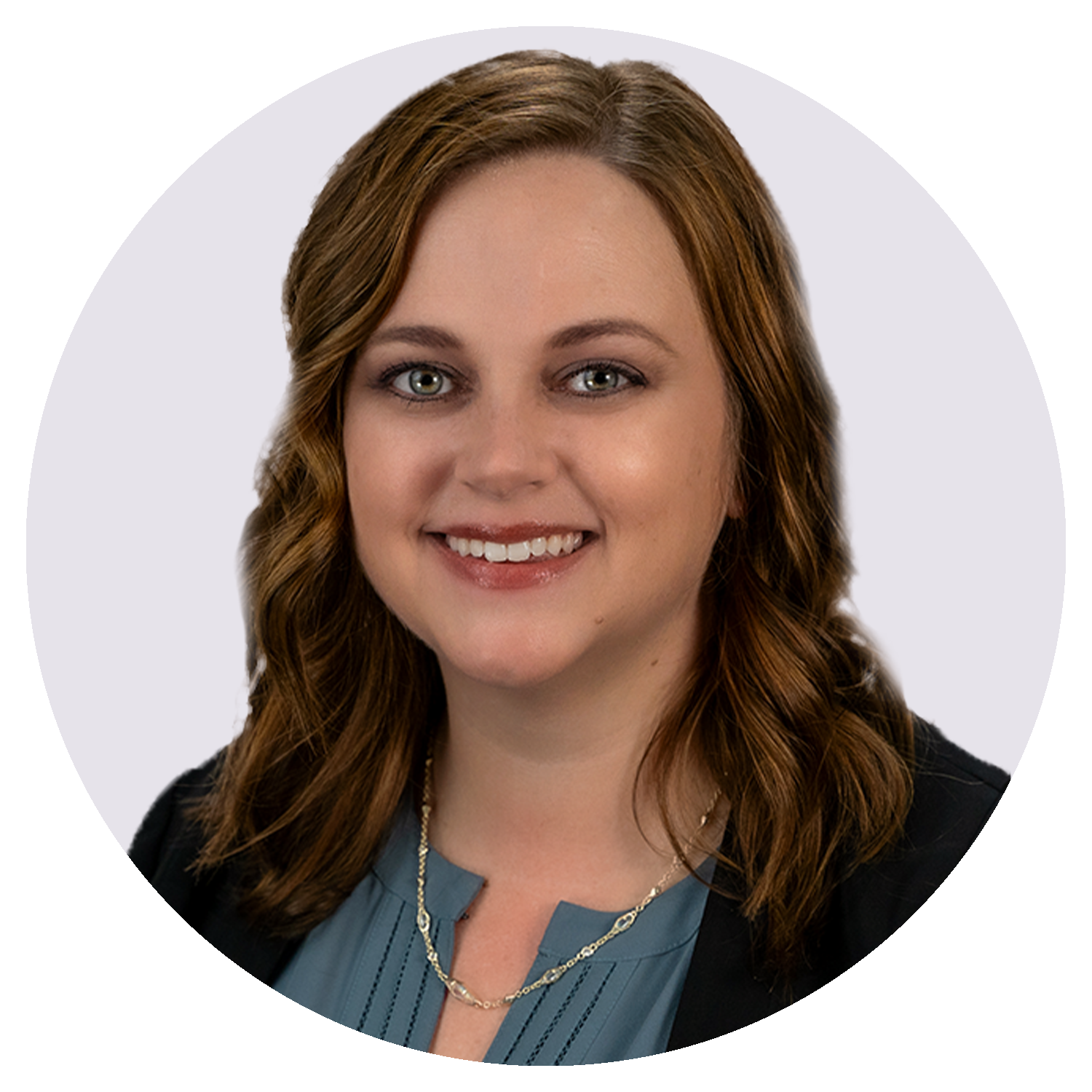 Circular headshot of Katie Davis.