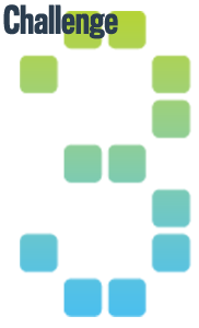 Challenge-3 Text image that states "Challenge 3". "Challenge" is in purple coloring while the "3" is in green to sky blue gradient top to bottom.