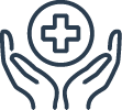 Updated-Medical-Support-Services Medical Care with Hands icon