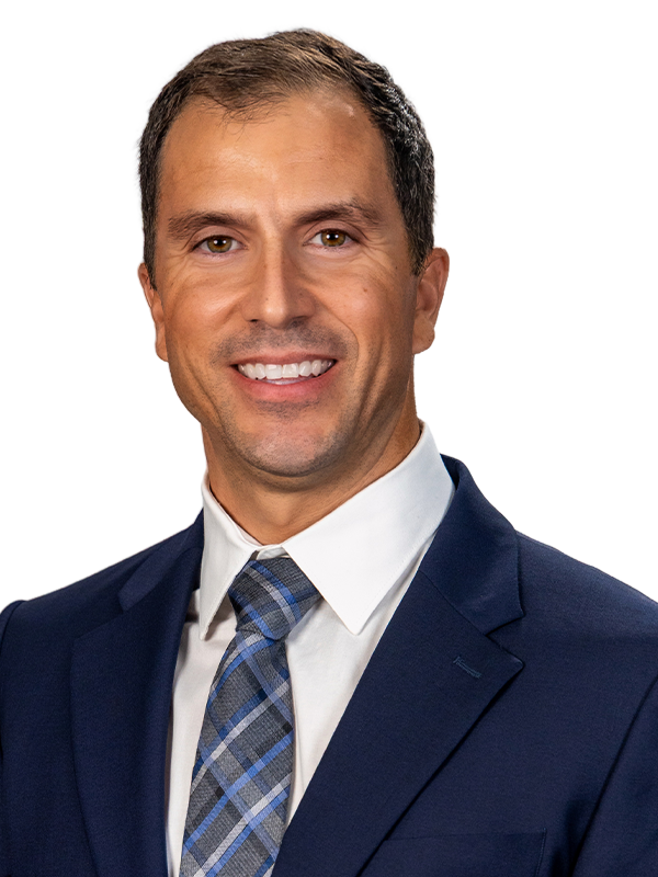 Professional headshot of Vince Tenaglia with blue to green gradient overlay.