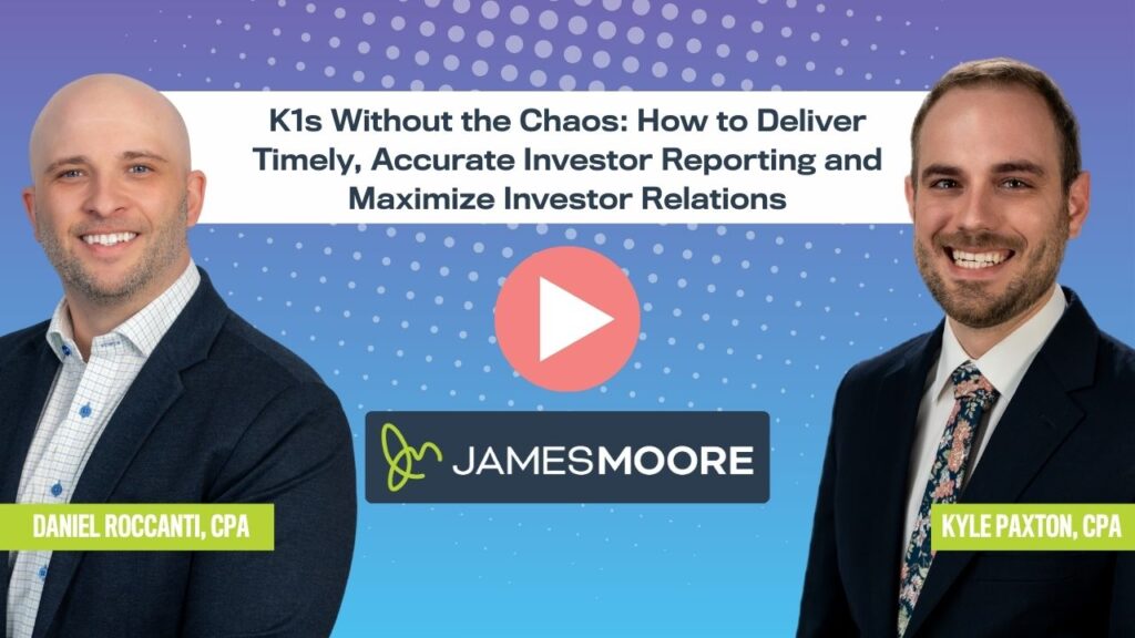 Headshots of Daniel and Kyle with the title of the webinar and a "Play" button (arrow)