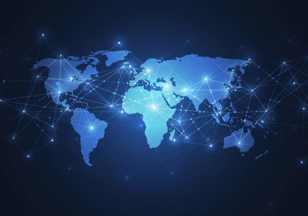 Global network connection. World map point and line composition Global network connection. World map point and line composition concept of global business. Vector Illustration